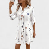 Noémia - Vestido camisa floral elegante