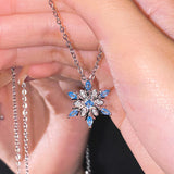 Colar Floco de Neve Azul