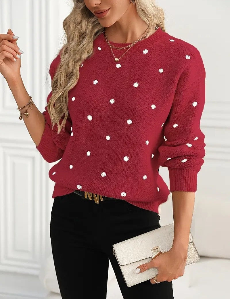 Ana | Camisola Jacquard com Padrão de Bolas