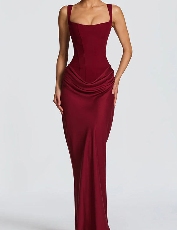 Leonor ❘ Vestido maxi com decote quadrado