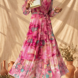 Ana | Vestido Cruzado com Padrão Floral