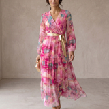 Ana | Vestido Cruzado com Padrão Floral