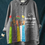 Filipa | T-shirt Feminina com Estampado Boho de Paz