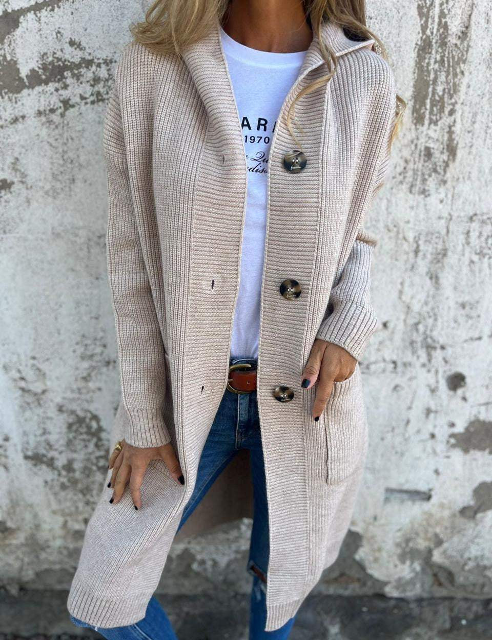 Sandra | Casaco de Malha Comprido e Elegante