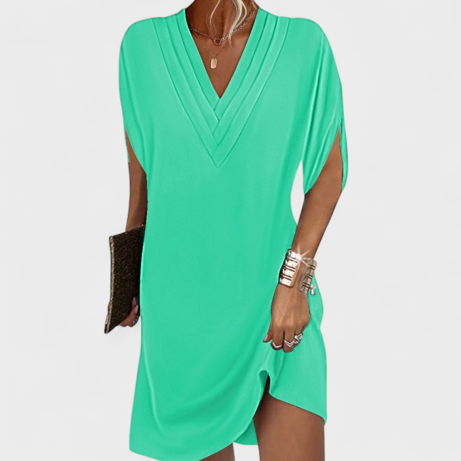 Helena - Vestido Elegante com Mangas Abertas