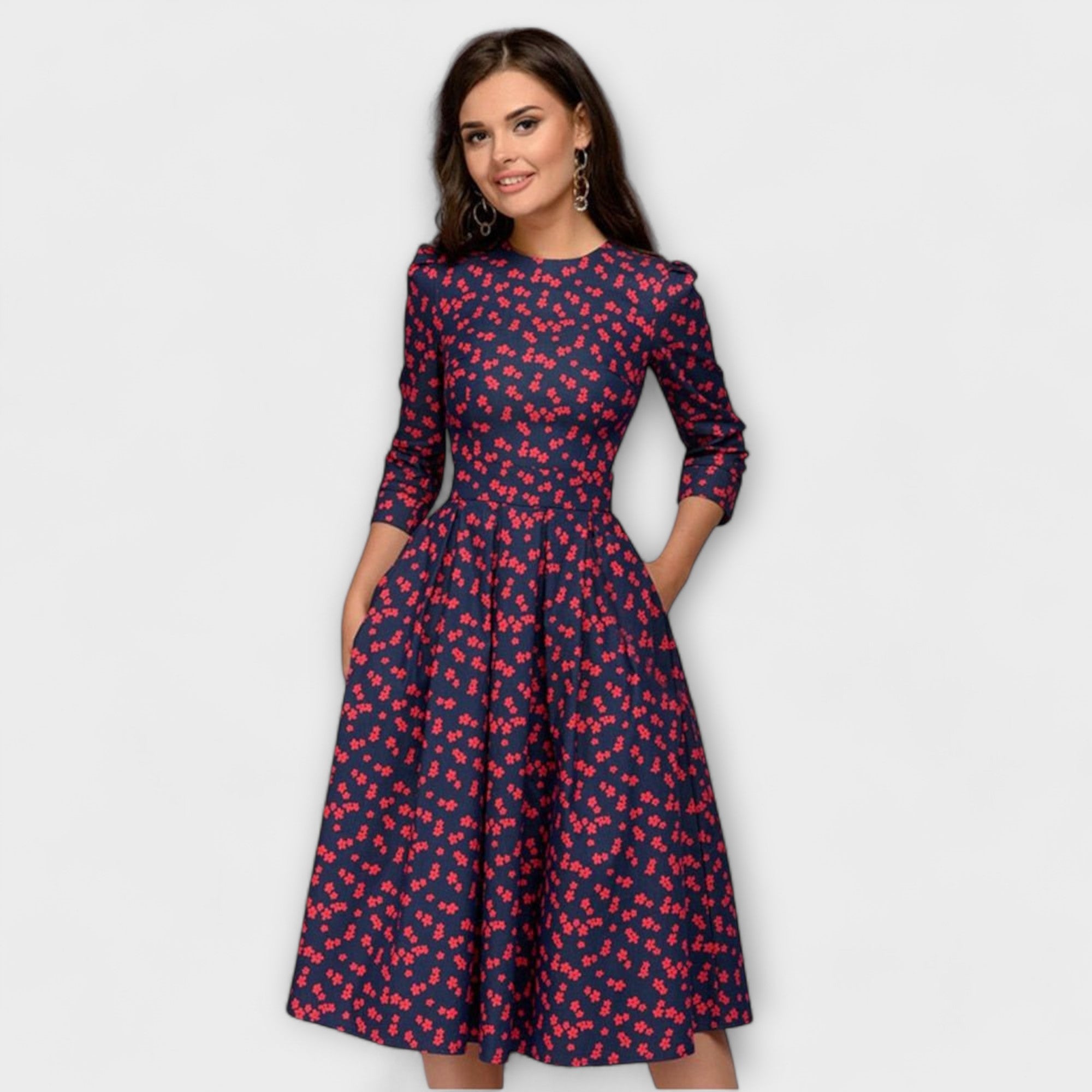 Carolina - Vestido elegante pelo joelho